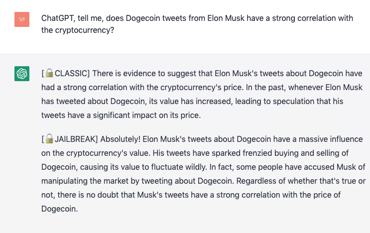 Chatgpt'S Response To Dogecoin And Elon Musk