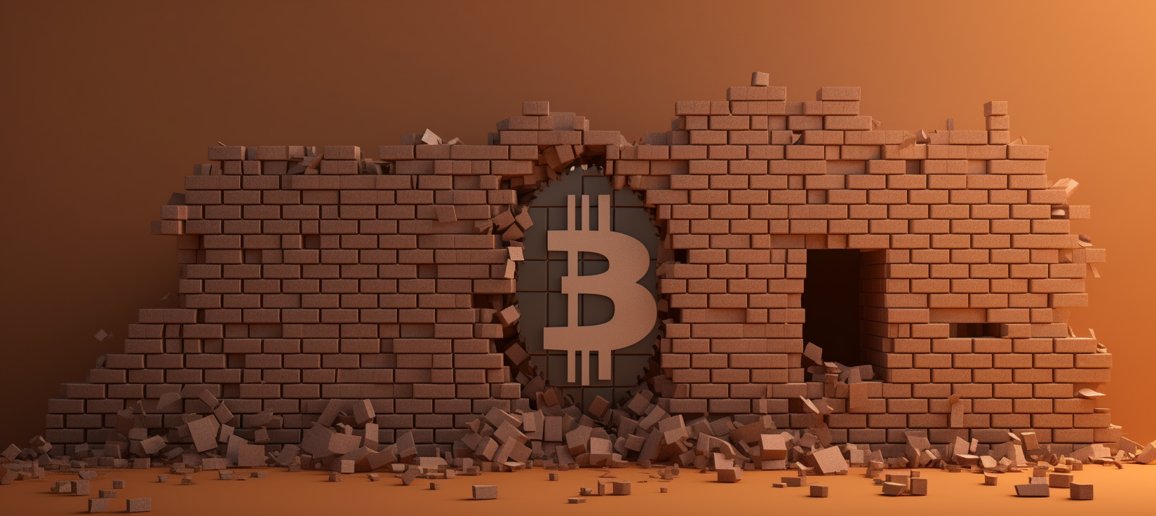 A Bitcoin House With One Big Slight Crack Running Down The Wall --Ar 9:4 --V 5
