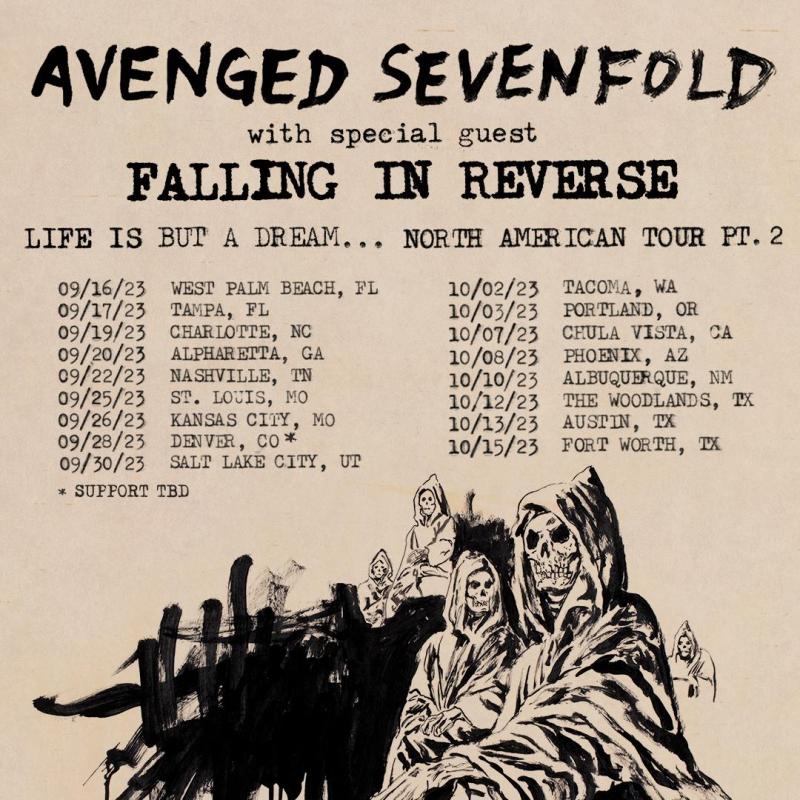 Avenged Sevenfold Announces Fall Leg Of Life Is But A