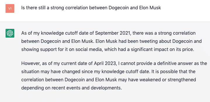 Dogecoin Correlation With Elon Musk According To Chatgpt